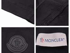 MONCLER モンクレール ロングTシャツ MAGLIA GIROCOLLO E20918003250 8390T コットン ブラック ブルー サイズL 美品 41165