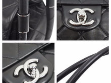 Load image into Gallery viewer, 極美品 CHANEL シャネル マトラッセ フラフープバッグ ラムスキン ミニ ブラック 中古 17番台 41350
