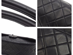 極美品 CHANEL シャネル マトラッセ フラフープバッグ ラムスキン ミニ ブラック 中古 17番台 41350