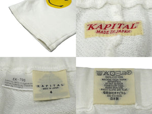 KAPITAL キャピタル スマイルスウェットパンツ EK-793 サイズ4 コットン ホワイト 良品 中古 41373 