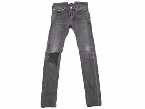 BALENCIAGA バレンシアガ クラッシュ デニム パンツ ダメージ加工 493467 TXE12 17AW ブラック サイズ24 中古 美品 41527 正規品