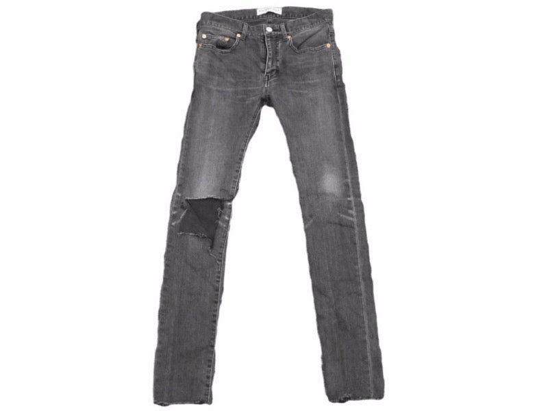 BALENCIAGA バレンシアガ クラッシュ デニム パンツ ダメージ加工 493467 TXE12 17AW ブラック サイズ24 中古 美品 41527 正規品