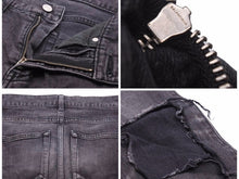 Load image into Gallery viewer, BALENCIAGA バレンシアガ クラッシュ デニム パンツ ダメージ加工 493467 TXE12 17AW ブラック サイズ24 中古 美品 41527 正規品