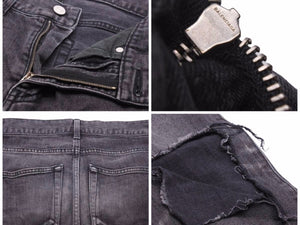 BALENCIAGA バレンシアガ クラッシュ デニム パンツ ダメージ加工 493467 TXE12 17AW ブラック サイズ24 中古 美品 41527 正規品