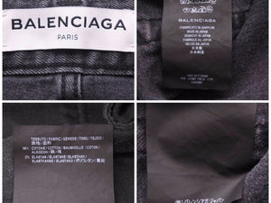 BALENCIAGA バレンシアガ クラッシュ デニム パンツ ダメージ加工 493467 TXE12 17AW ブラック サイズ24 中古 美品 41527 正規品