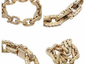 HERMES エルメスエルメス ヴァンドーム MM ブレスレット 16コマ ヴェルメイユ加工 ゴールド ヴィンテージ シェーヌダンクル 美品 中古 42064