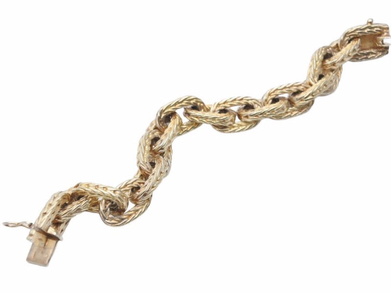 HERMES エルメスエルメス ヴァンドーム MM ブレスレット 16コマ ヴェルメイユ加工 ゴールド ヴィンテージ シェーヌダンクル 美品 中古 42064