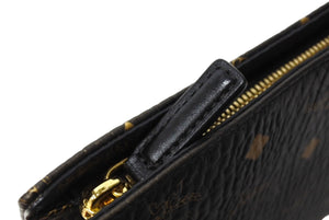 MCM エムシーエム クラッチバッグ セカンドバッグ ロゴ MXZ9AVI43DG001 レザー ブラック ゴールド 美品 中古 64209