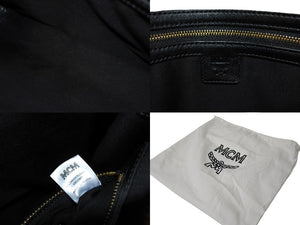 MCM エムシーエム クラッチバッグ セカンドバッグ ロゴ MXZ9AVI43DG001 レザー ブラック ゴールド 美品 中古 64209