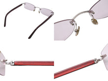 Load image into Gallery viewer, CARTIER カルティエ メガネ レッド プラスチックテンプル カラーレンズ パープル 135 □18 シルバー金具 美品 中古 42117