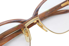 Load image into Gallery viewer, 名作 CARTIER カルティエ サングラス メガネ マルメゾン ウッドテンプル 135B 56□19 アイウェア ヴィンテージ 美品 42118