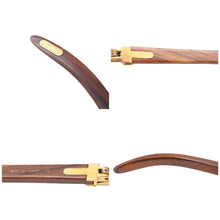 Load image into Gallery viewer, 名作 CARTIER カルティエ サングラス メガネ マルメゾン ウッドテンプル 135B 56□19 アイウェア ヴィンテージ 美品 42118
