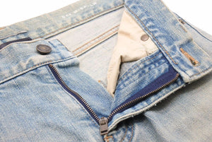 SAINT LAURENT サンローラン デニムパンツ ダメージパンツ ボトム コットンエラステン ブルー サイズ28 美品 中古 60559 