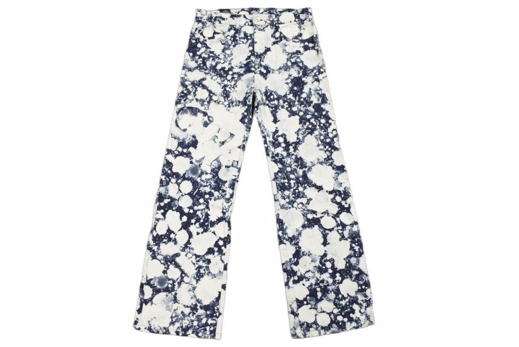 Louis Vuitton ルイヴィトン デニムパンツ ポピードロシー 19SS コットン 牛革 ブルー ホワイト サイズ28 美品 中古 42337