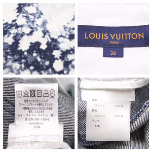 Louis Vuitton ルイヴィトン デニムパンツ ポピードロシー 19SS コットン 牛革 ブルー ホワイト サイズ28 美品 中古 42337