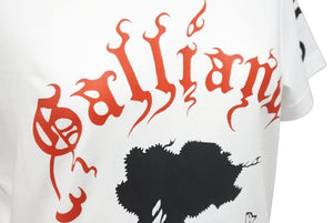 John Galliano ジョンガリアーノ Tシャツ アニマルプリント 2H12059633 ホワイト ブラック レッド サイズM 美品 中古 42485