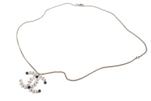Load image into Gallery viewer, CHANEL シャネル ネックレス アクセサリー ココマーク ラインストーン ゴールド ブルー GP 美品 中古 42948