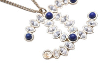Load image into Gallery viewer, CHANEL シャネル ネックレス アクセサリー ココマーク ラインストーン ゴールド ブルー GP 美品 中古 42948