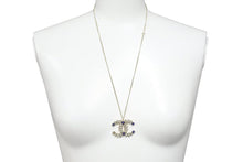 Load image into Gallery viewer, CHANEL シャネル ネックレス アクセサリー ココマーク ラインストーン ゴールド ブルー GP 美品 中古 42948