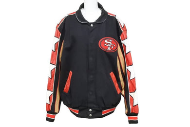 JEFFHAMILTON ジェフハミルトン 49ERS ファーフェッチ ヴィンテージ レザージャケット レーシング リバーシブル サイズS 中古 43147