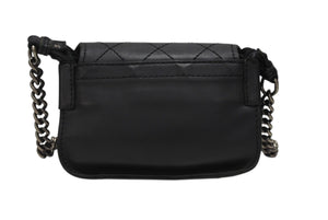 極美品 CHANEL シャネル ワイルドステッチ チェーンショルダーバッグ 18番台 レザー ブラック アンティークシルバー金具 中古 4b004333