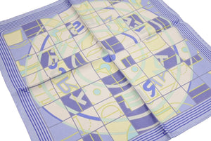 極美品 HERMES エルメス プチ スカーフ ガヴァロッシュ スポーツ シエル ブラン ジョーヌスフレ 中古 43341