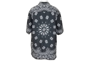 極美品 Supreme シュプリーム 21SS Bandana Silk S/S Shirt 半袖シャツ トップス ブラック ホワイト シルク サイズM 中古 43769
