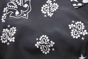 極美品 Supreme シュプリーム 21SS Bandana Silk S/S Shirt 半袖シャツ トップス ブラック ホワイト シルク サイズM 中古 43769
