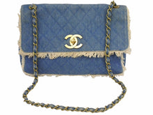 Load image into Gallery viewer, CHANEL シャネル デカマトラッセ シングルフラップ デニム チェーンショルダー フリンジ 2番台 ヴィンテージ 美品 中古 44196