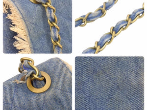 CHANEL シャネル デカマトラッセ シングルフラップ デニム チェーンショルダー フリンジ 2番台 ヴィンテージ 美品 中古 44196