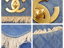 Load image into Gallery viewer, CHANEL シャネル デカマトラッセ シングルフラップ デニム チェーンショルダー フリンジ 2番台 ヴィンテージ 美品 中古 44196