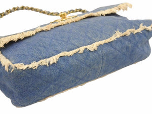 CHANEL シャネル デカマトラッセ シングルフラップ デニム チェーンショルダー フリンジ 2番台 ヴィンテージ 美品 中古 44196