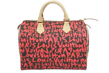 Load image into Gallery viewer, LOUIS VUITTON ルイヴィトン モノグラム グラフィティ スピーディ30 ハンドバッグ M93704 ピンク PVC ヌメ革 中古 44322