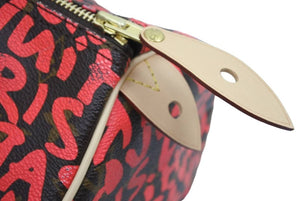 LOUIS VUITTON ルイヴィトン モノグラム グラフィティ スピーディ30 ハンドバッグ M93704 ピンク PVC ヌメ革 中古 44322