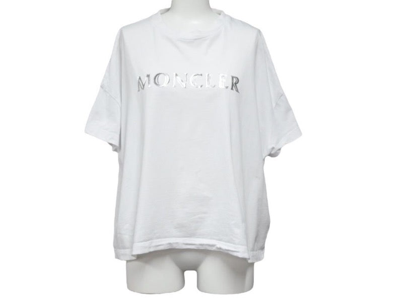 MONCLER モンクレール GIROCOLLO 半袖Ｔシャツ ホワイト クロップド トップス ロゴ 8C70410V8094 サイズS 中古 44401