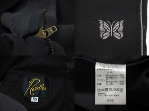 Needles ニードルス トラックパンツ ラインパンツ ジャージ フレア パピヨン LQ163 ピンクライン グレー XS 美品 中古 4b007596