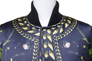 極美品 Givenchy ジバンシー 花柄アーナ愛用 11F 3020 344 ブルゾンジャケット ブラック ボンバージャケット 総柄 アウター サイズ34 中古 45857 