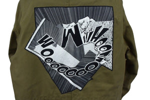CELINE x Christian Marclay セリーヌ x クリスチャン マークレー WHOOOM パッチ ミリタリージャケット 36 美品 中古 4c074750