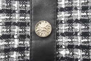 極美品 CHANEL シャネル ガールシャネル ツイードジャケット ショルダーバッグ 9番台 ファブリック ブラック ホワイト 中古 46092