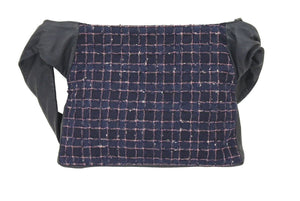 極美品 CHANEL ガールシャネル 15SS 21番台 ココマーク ショルダー レザー ツイード ネイビー ピンク マルチ 46102