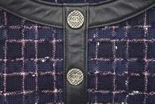 Load image into Gallery viewer, 極美品 CHANEL ガールシャネル 15SS 21番台 ココマーク ショルダー レザー ツイード ネイビー ピンク マルチ 46102