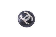 Load image into Gallery viewer, CHANEL シャネル ココマーク イヤリング 黒丸 両耳 アクセサリー 装飾品 ラインストーン 4.7g 96A 美品 中古 46228