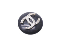 Load image into Gallery viewer, CHANEL シャネル ココマーク イヤリング 黒丸 両耳 アクセサリー 装飾品 ラインストーン 4.7g 96A 美品 中古 46228