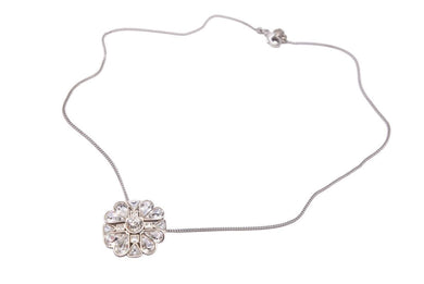 CHANEL シャネル クリスタル ネックレス ブローチ ココマーク ラインストーン 08A ラインストーン メタル シルバー 美品 中古 46262
