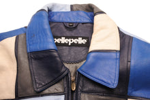 Load image into Gallery viewer, Pelle Pelle ペレペレ ヴィンテージレザージャケット マス目 ブルー グレー ホワイト サイズ50 良好 中古 46328