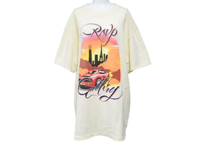 RSVP アールエスブイピー 半袖Tシャツ トップス サンセット シティ 車 プリント アイボリー マルチカラー XL 美品 中古 46348