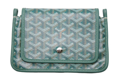 新品同様 GOYARD ゴヤール Plumet プリュメ ショルダーバッグ 斜めがけポシェット ストラップ無し PVC レザー グリーン 中古 46538