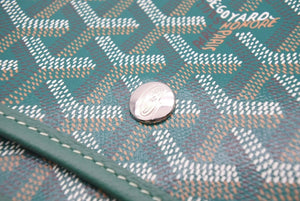 新品同様 GOYARD ゴヤール Plumet プリュメ ショルダーバッグ 斜めがけポシェット ストラップ無し PVC レザー グリーン 中古 46538