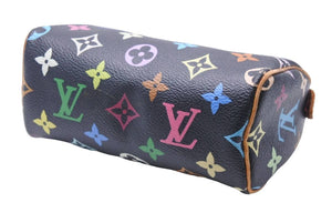 LOUIS VUITTON ルイヴィトン ミニスピーディ ハンドバッグ モノグラム ブラック マルチカラー 村上隆 レザー M92644 中古 46627