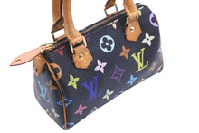 Load image into Gallery viewer, LOUIS VUITTON ルイヴィトン ミニスピーディ ハンドバッグ モノグラム ブラック マルチカラー 村上隆 レザー M92644 中古 46627